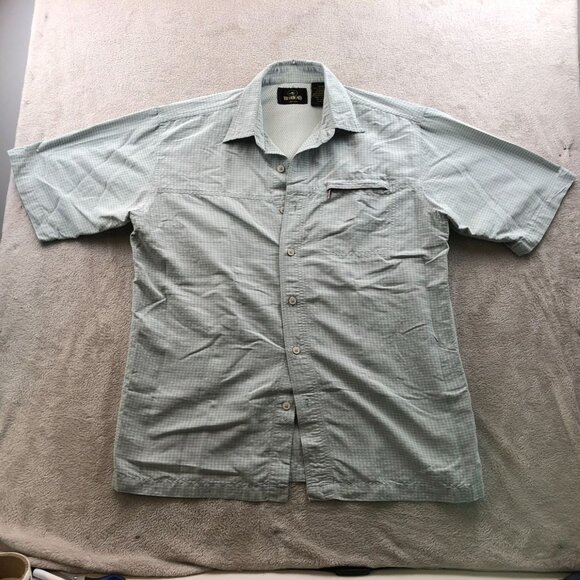 RedHead Men's Fishing Shirt Large Short Sleeve Caped and Vented Plaid Button Up - Picture 12 of 13